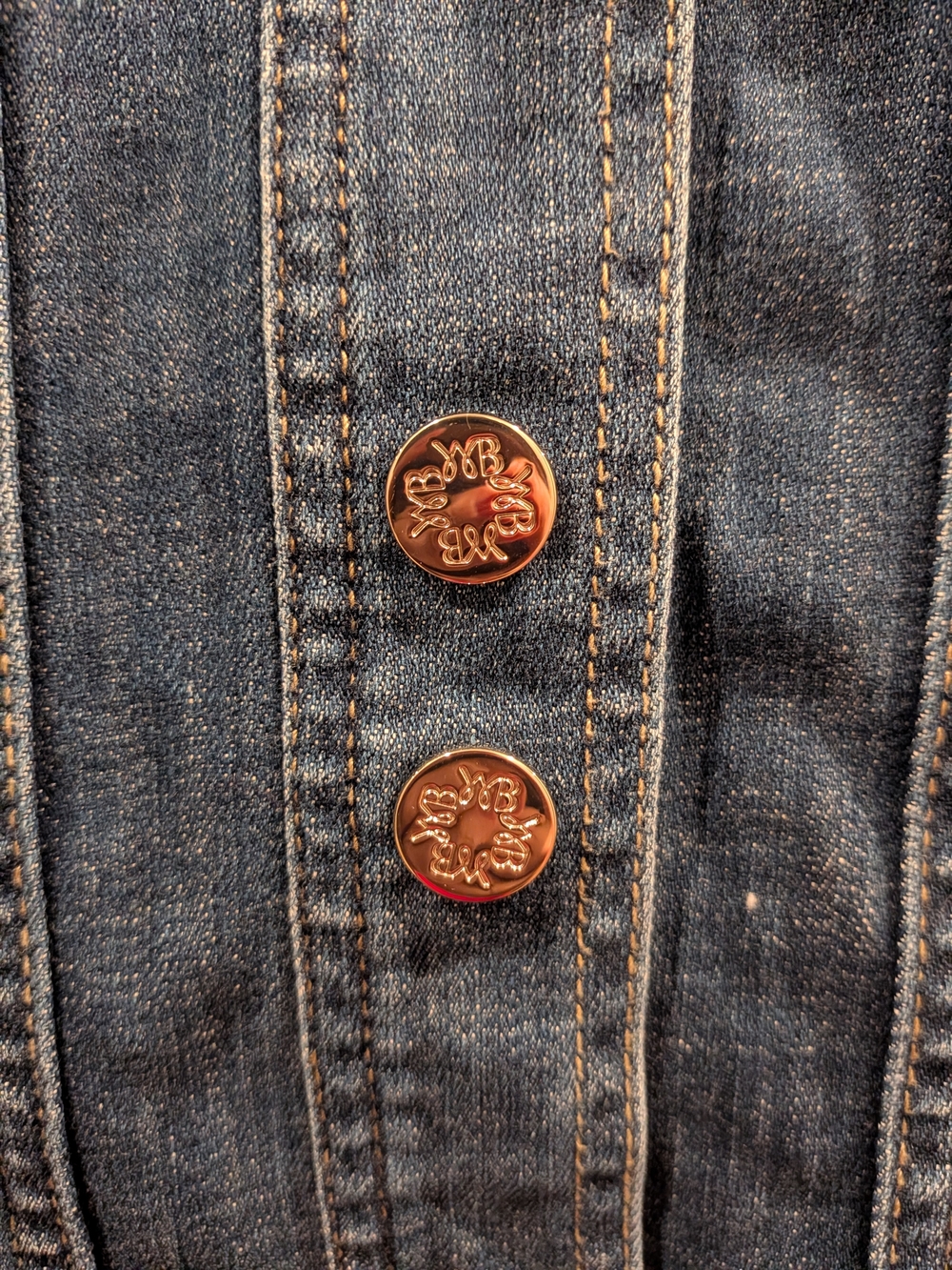 White House Black Market Dark Blue Denim Button-Front Mini Dress - Picture 4 of 9